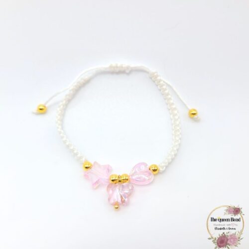 Braided Star and Heart Bracelet with Butterfly Charm - Blossoms & Buttercups Collection at The Queen Bead