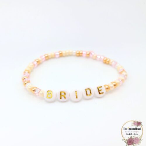 Blushing Bride Beaded Bride Bracelet at The Queen Bead