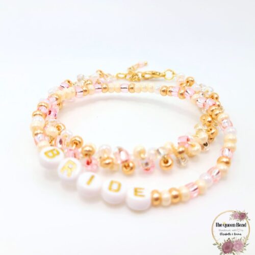 Blushing Bride Bracelets at The Queen Bead