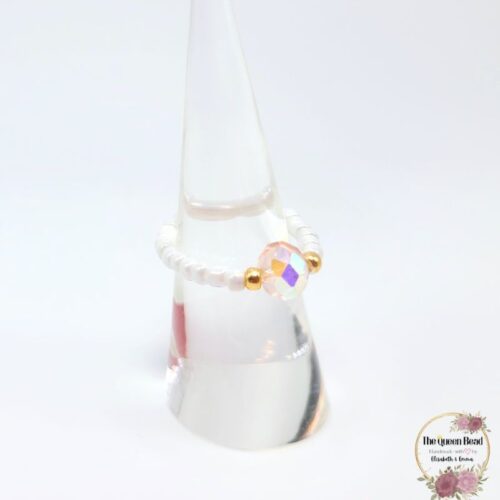 Pretty in Pink Crystal Ring at The Queen Bead