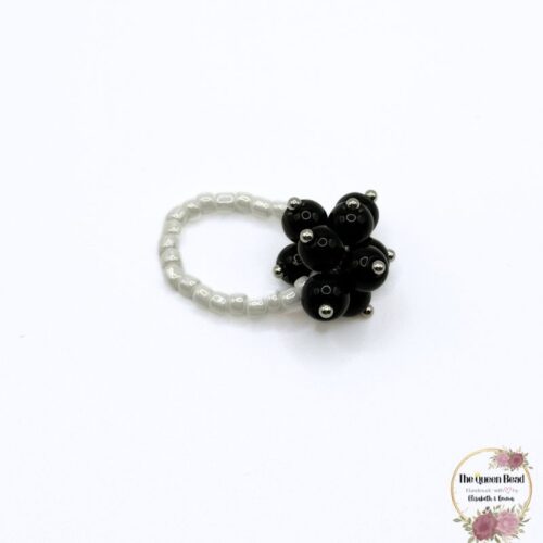 Ring in Black - Bouquet of Beads Collection at The Queen Bead