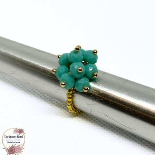 Ring in Turquoise - Bouquet of Beads Collection at The Queen Bead