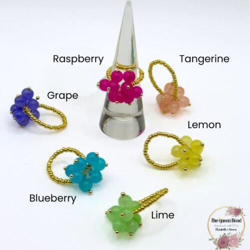 Rings in Fruit Colors - Bouquet of Beads Collection at The Queen Bead