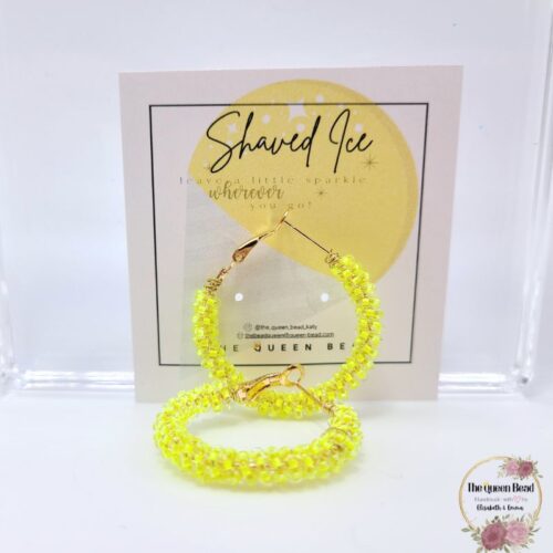 Shaved Ice Wire Wrapped Hoop Earrings in Lemon at The Queen Bead